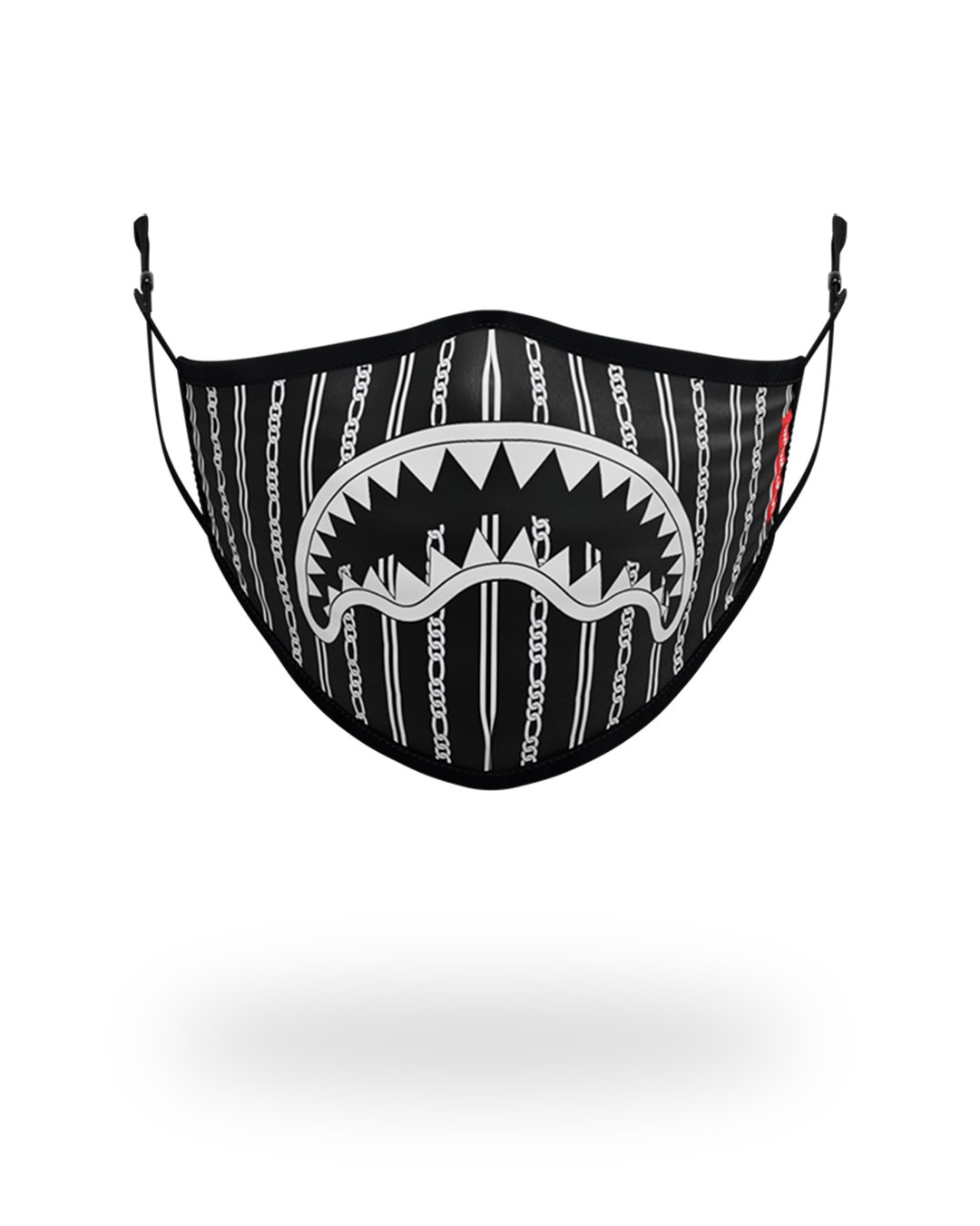 ADULT REVERSE SHARKS IN PARIS (BLACK) FORM FITTING FACE MASK